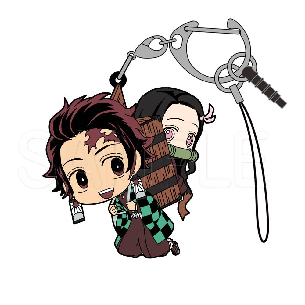 Demon Slayer: Tanjiro Kamado & Nezuko Tsumamare Keychain